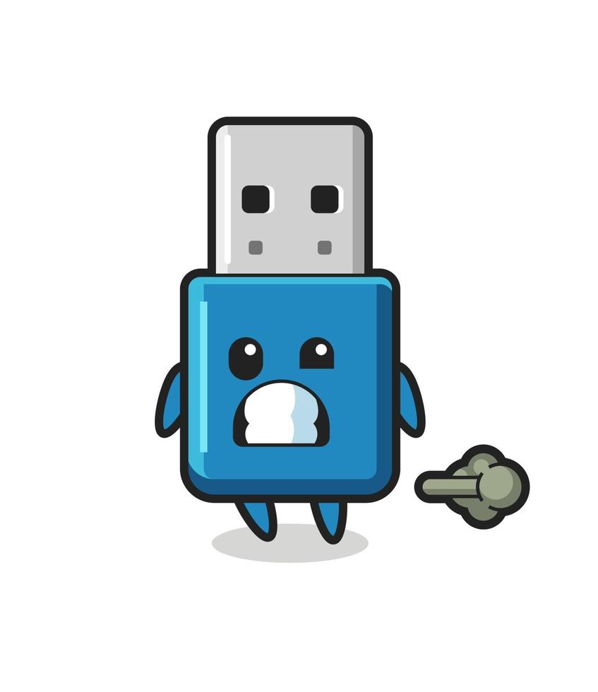 Die Illustration des USB-Sticks, der Furz macht vektor