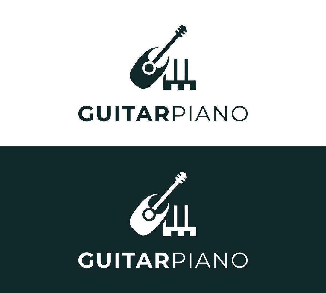 harmonisch Eleganz minimalistisch Gitarre Logo vektor
