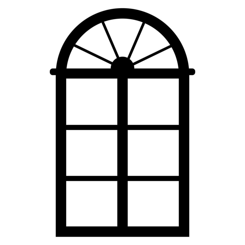 fönster eller spegel ram silhuett årgång halvcirkel dekor element vektor