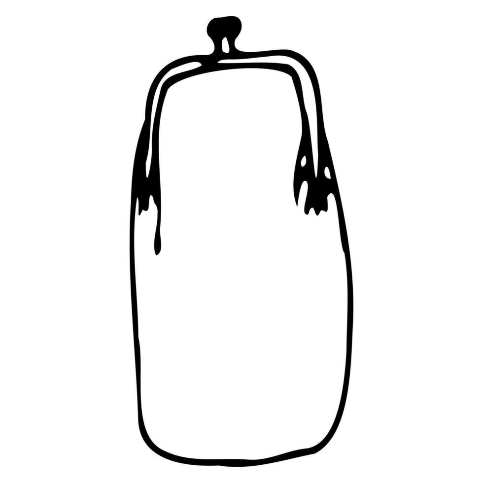 vektor damens väska i klotter stil i svart Färg på en vit bakgrund