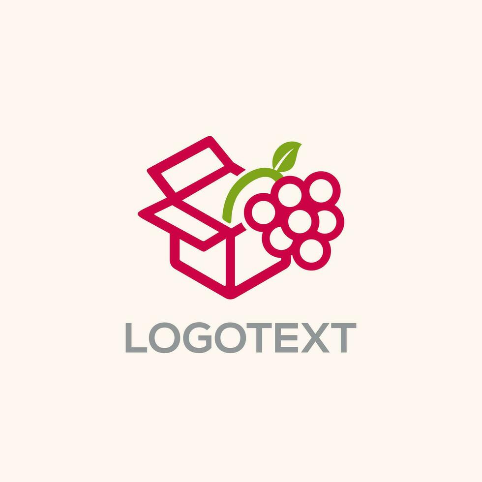 Obst Box Logo Symbol Vektor Design