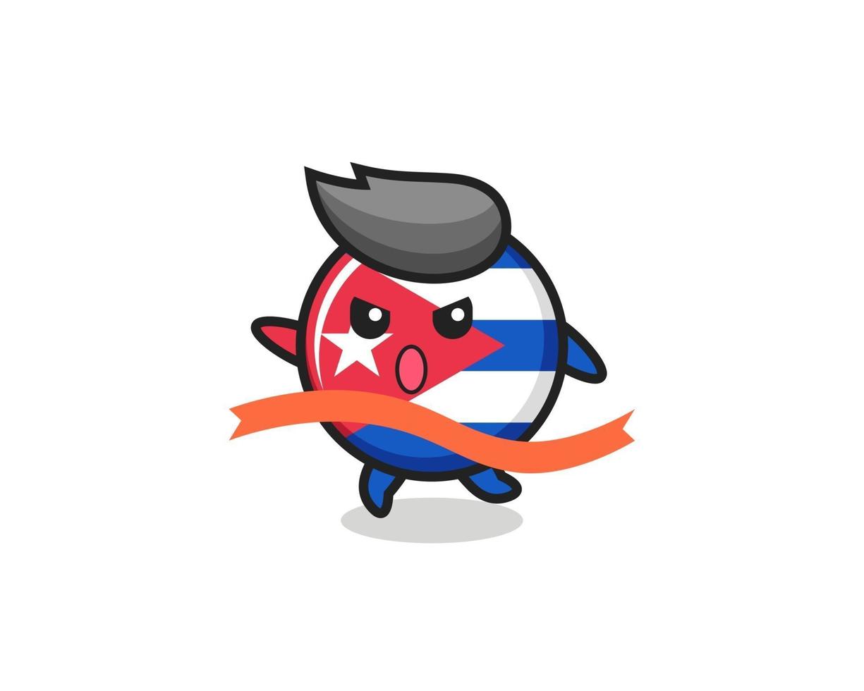 söt Kuba flagga märke illustration når målet vektor