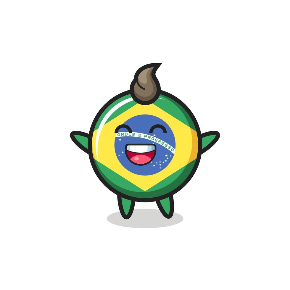 glad baby brazil flagga märke seriefigur vektor