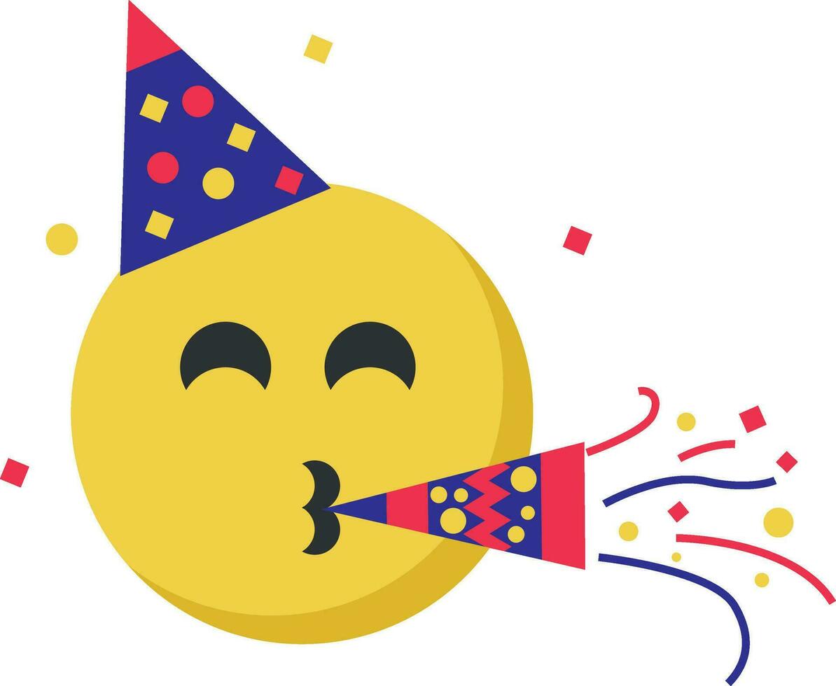 glücklich Geburtstag Emoji Gesicht Hut Emoticon vektor