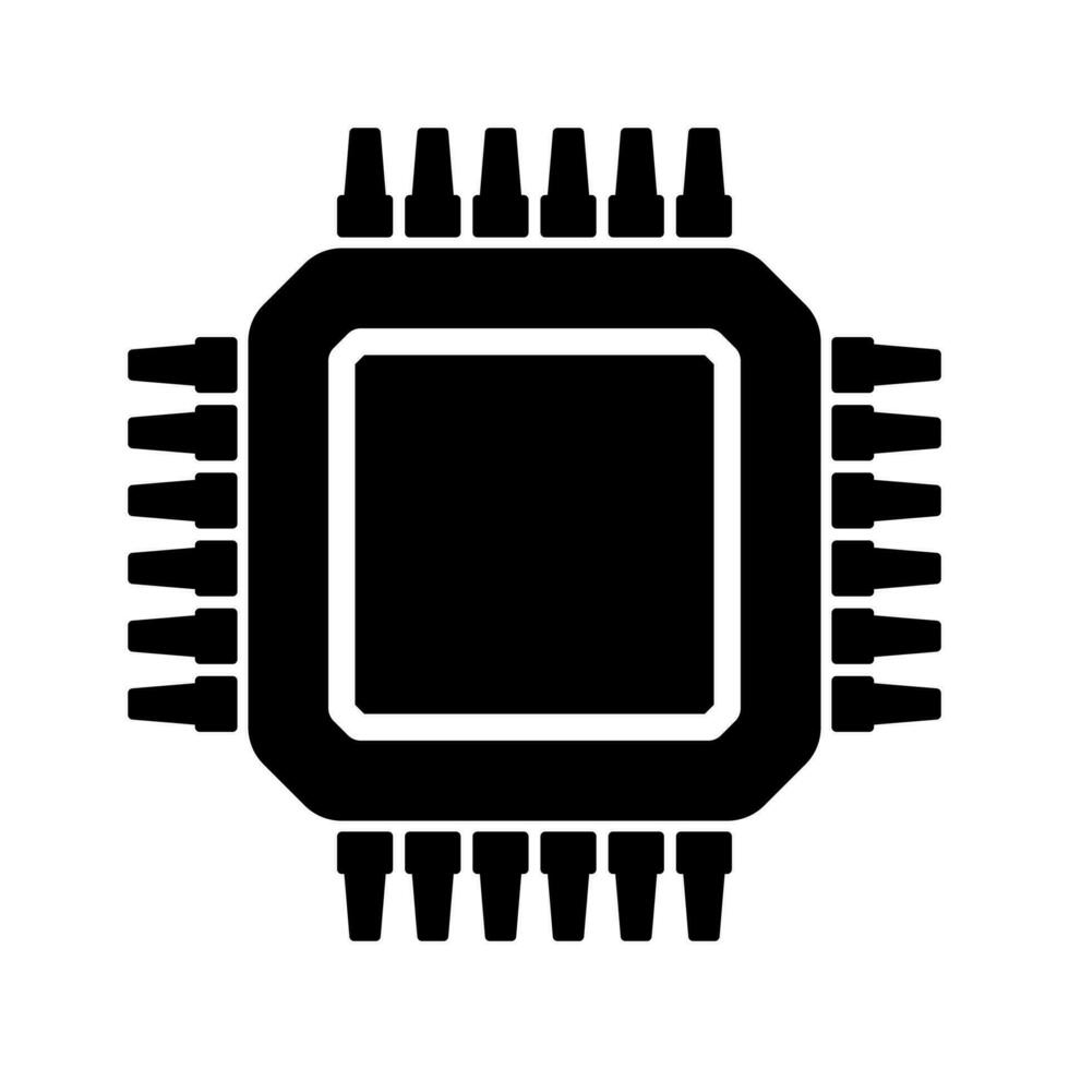 elektronisch Chip Vektor Symbol isoliert auf Weiß Hintergrund. Computer Chip Symbol, Zentralprozessor Mikroprozessor Chip Symbol.