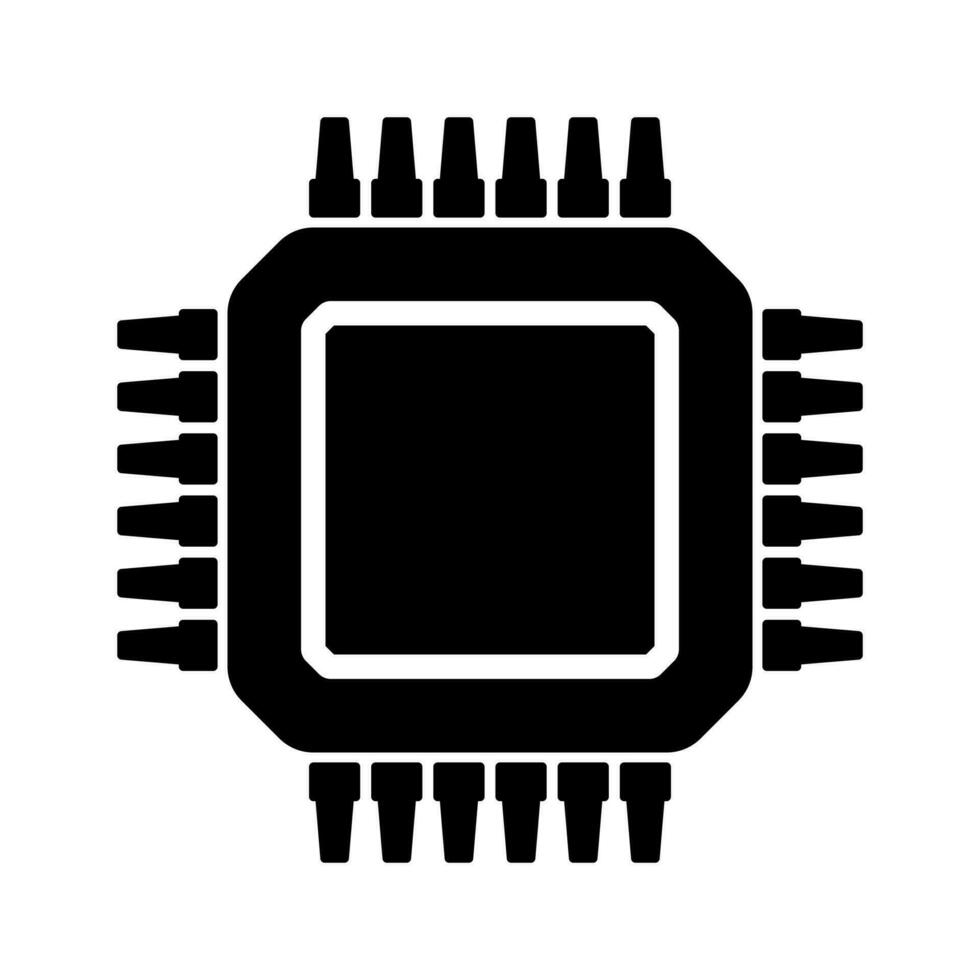 elektronisk chip vektor ikon isolerat på vit bakgrund. dator chip ikon, cpu mikroprocessor chip ikon.