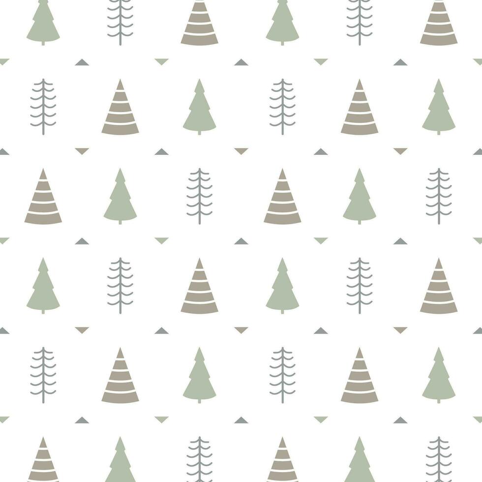 enkel jul träd och trianglar mönster vektor
