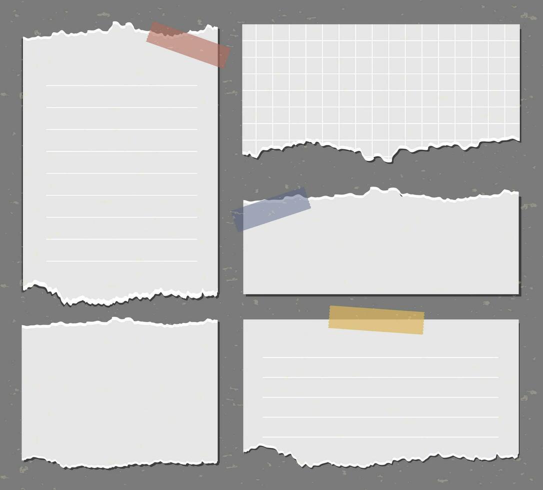 eben Design Vektor Collage zerrissen Papier Sammelalbum Tagebuch schreiben Element Design Sammlung