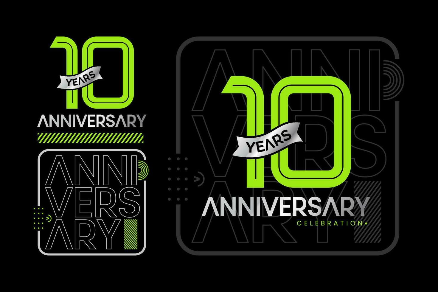 10 år årsdag font. för vektor typografi, bil, handelsvaror, sport font, bröllop, hälsning kort, och inbjudan