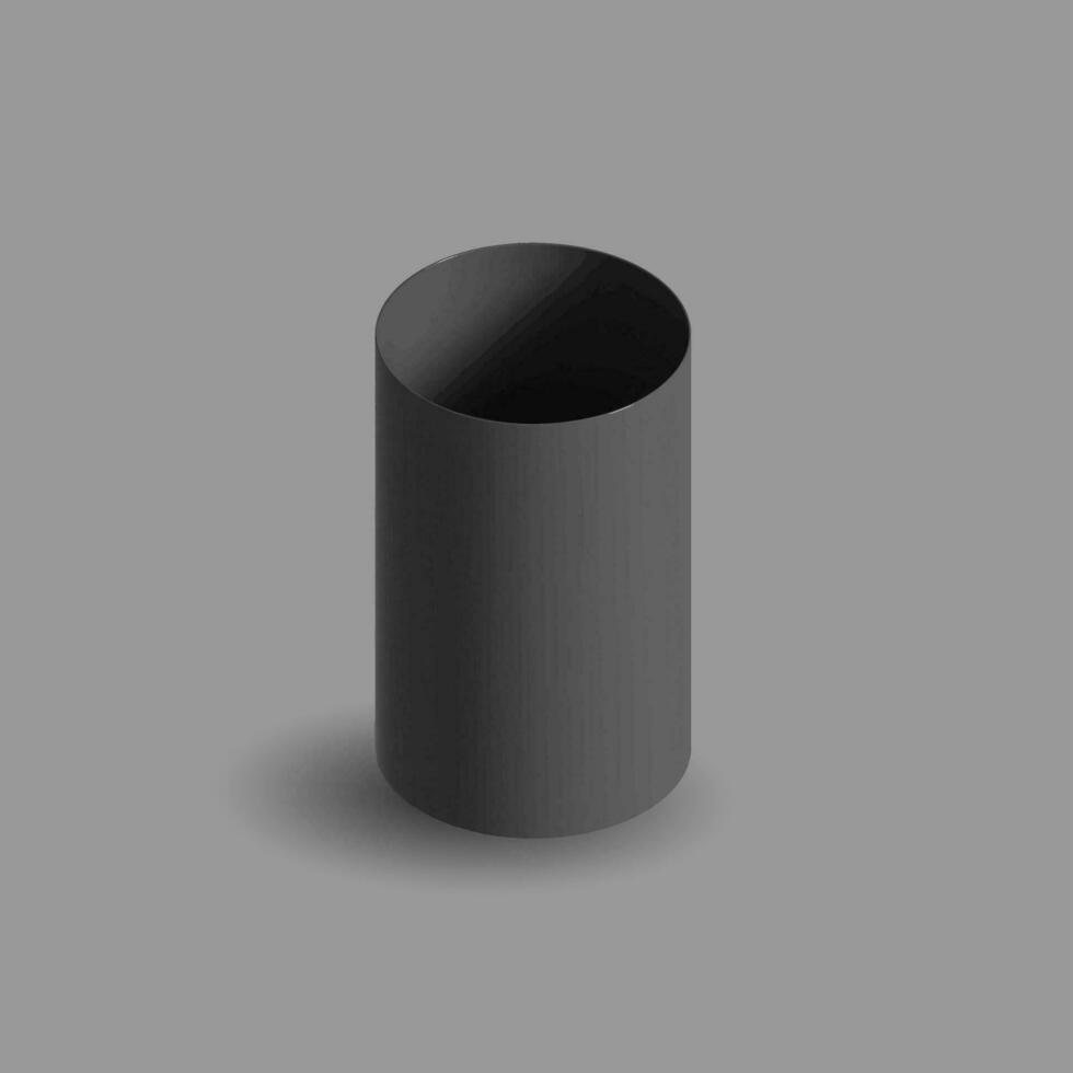 3d cylinder illustration vektor med kol svart Färg.