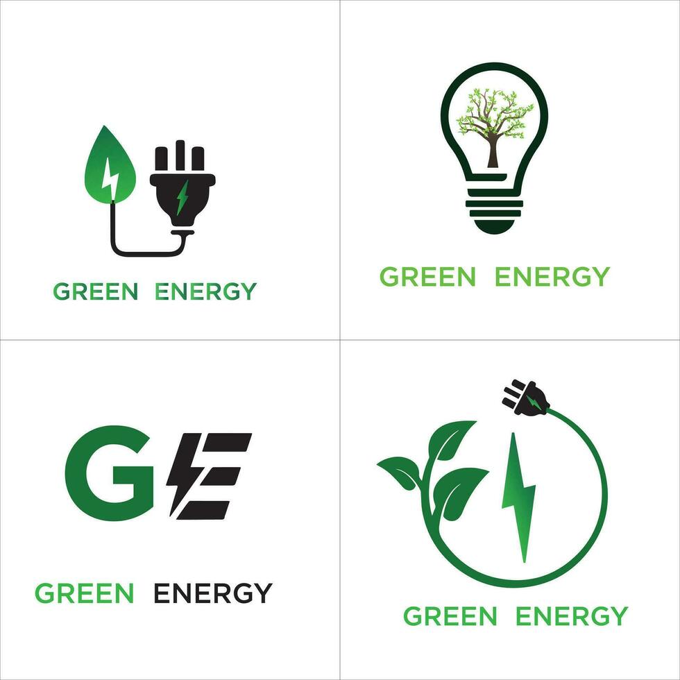 grön energi logotyp vektor