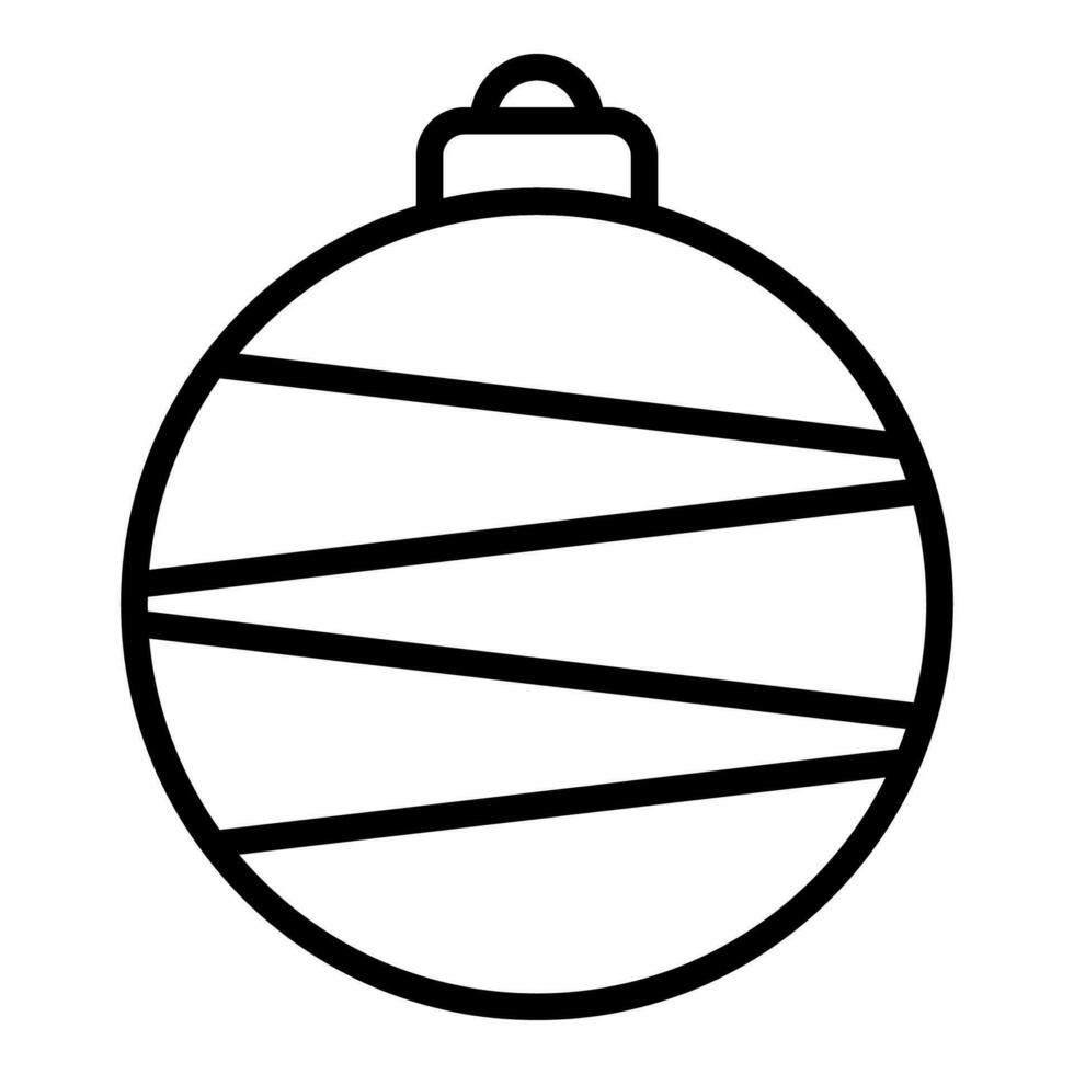 Weihnachten Ball Symbol. schwarz Linie Kunst Vektor isoliert auf Weiß Hintergrund. Winter Dekoration Design, Weihnachten Baum und Neu Jahr.