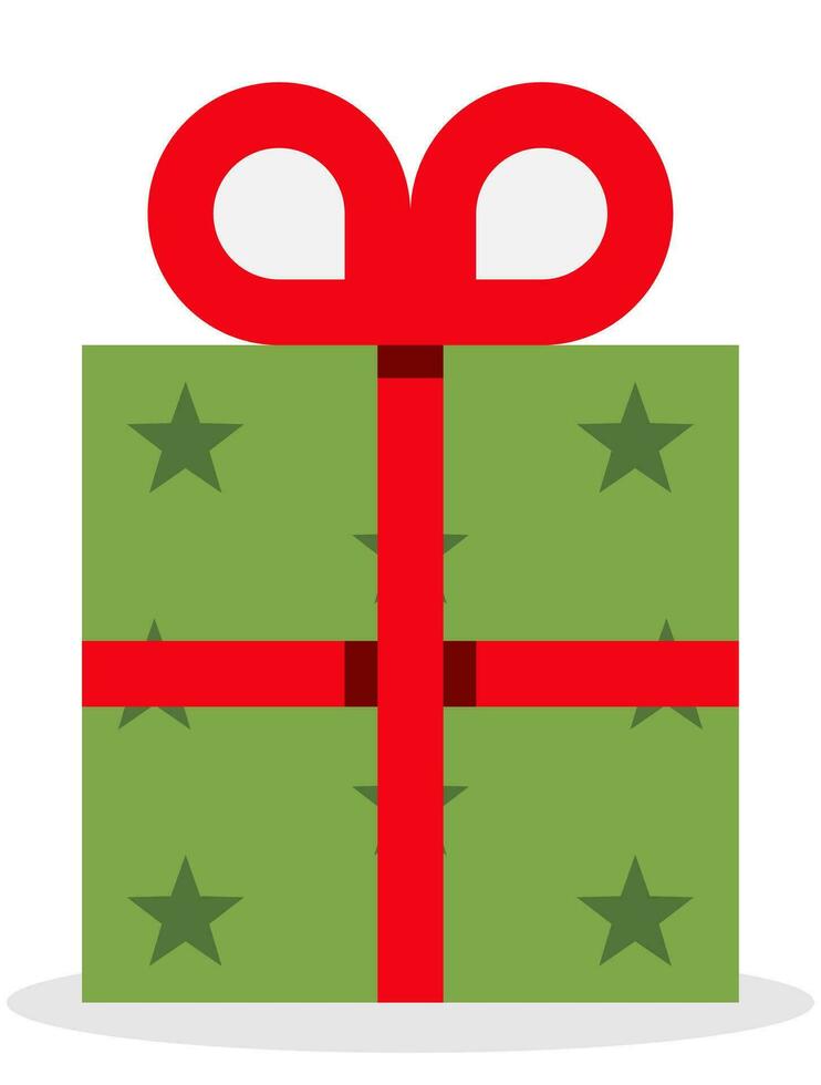 jul gåva låda ikon, färgad design. vektor isolerat på vit bakgrund. jul Semester prydnad design