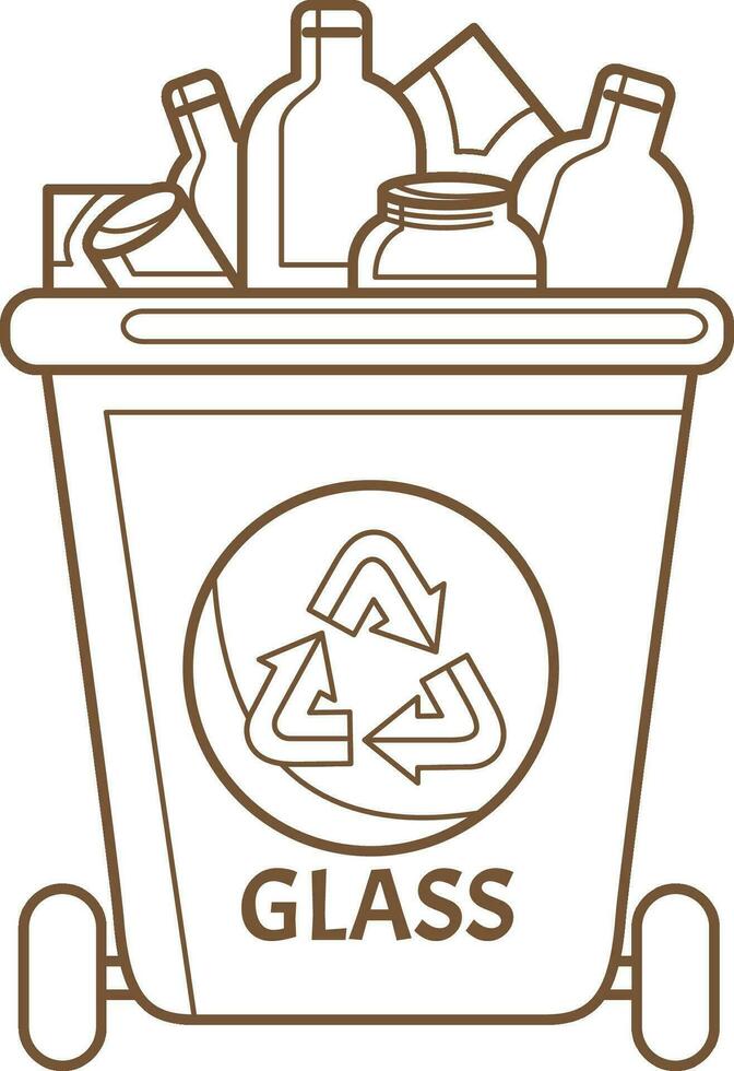 gå grön teknologi glas återanvändbar minska återvinna eco vänlig tecknad serie färg sidor för barn och vuxen aktivitet vektor