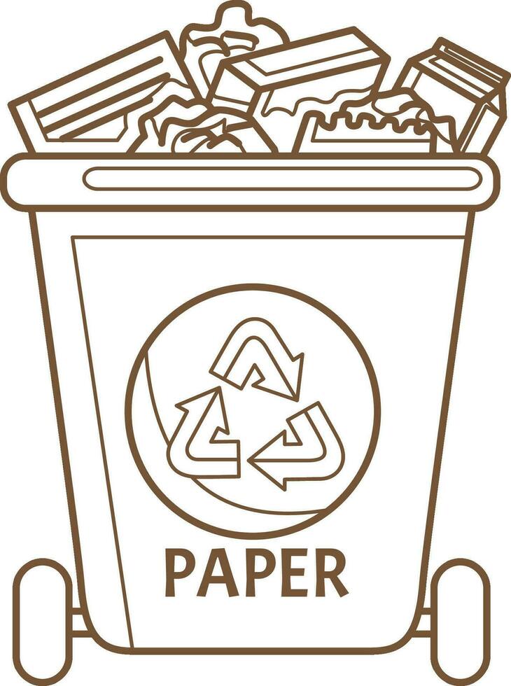 gehen Grün Technologie Papier wiederverwendbar reduzieren recyceln Öko freundlich Karikatur Färbung Seiten zum Kinder und Erwachsene Aktivität vektor