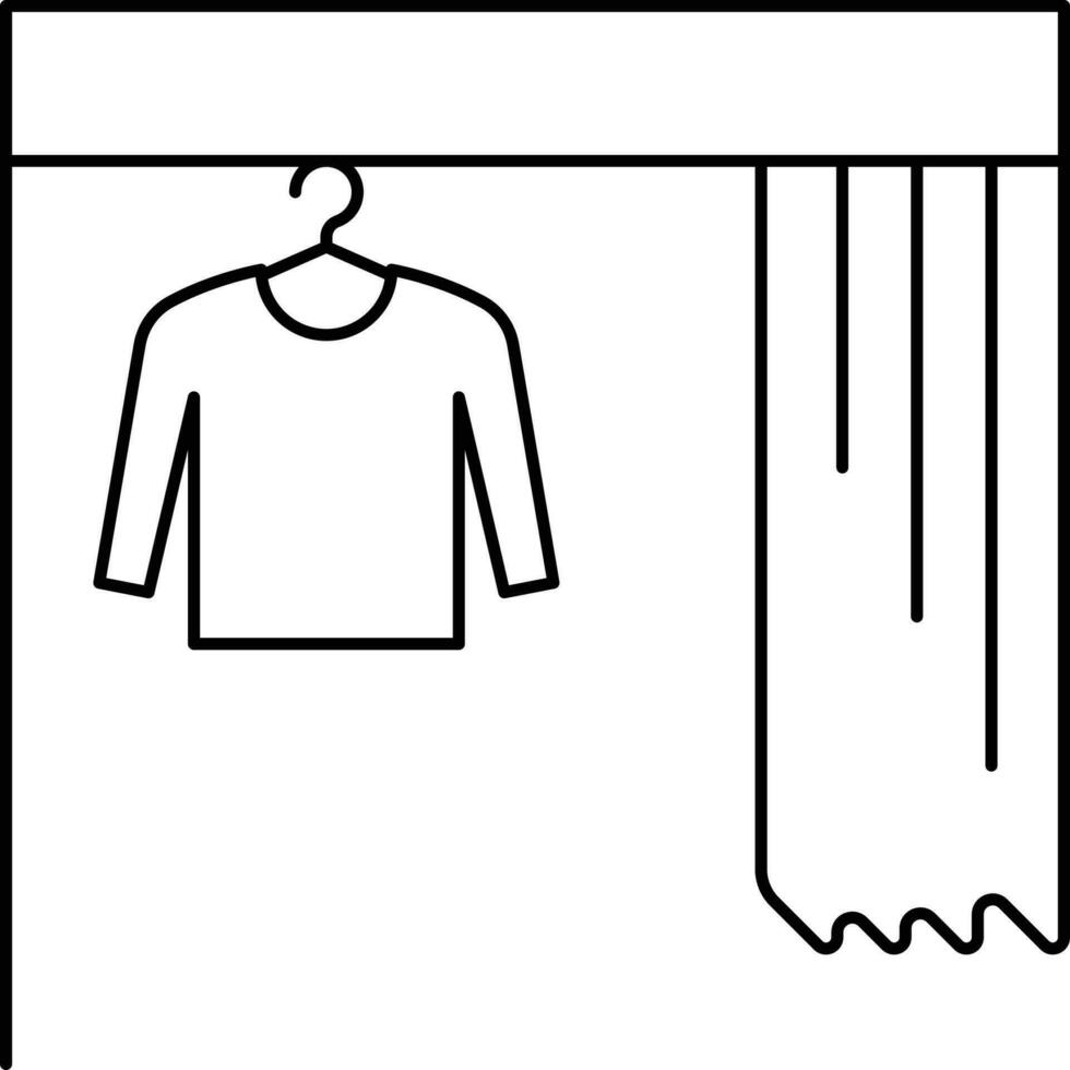 Kleidung Linie Symbol. minimal Vektor Illustrationen. einfach Gliederung Zeichen zum Mode Anwendung