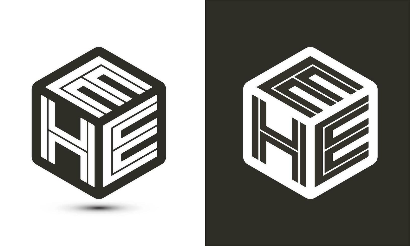 ehe Brief Logo Design mit Illustrator Würfel Logo, Vektor Logo modern Alphabet Schriftart Überlappung Stil.