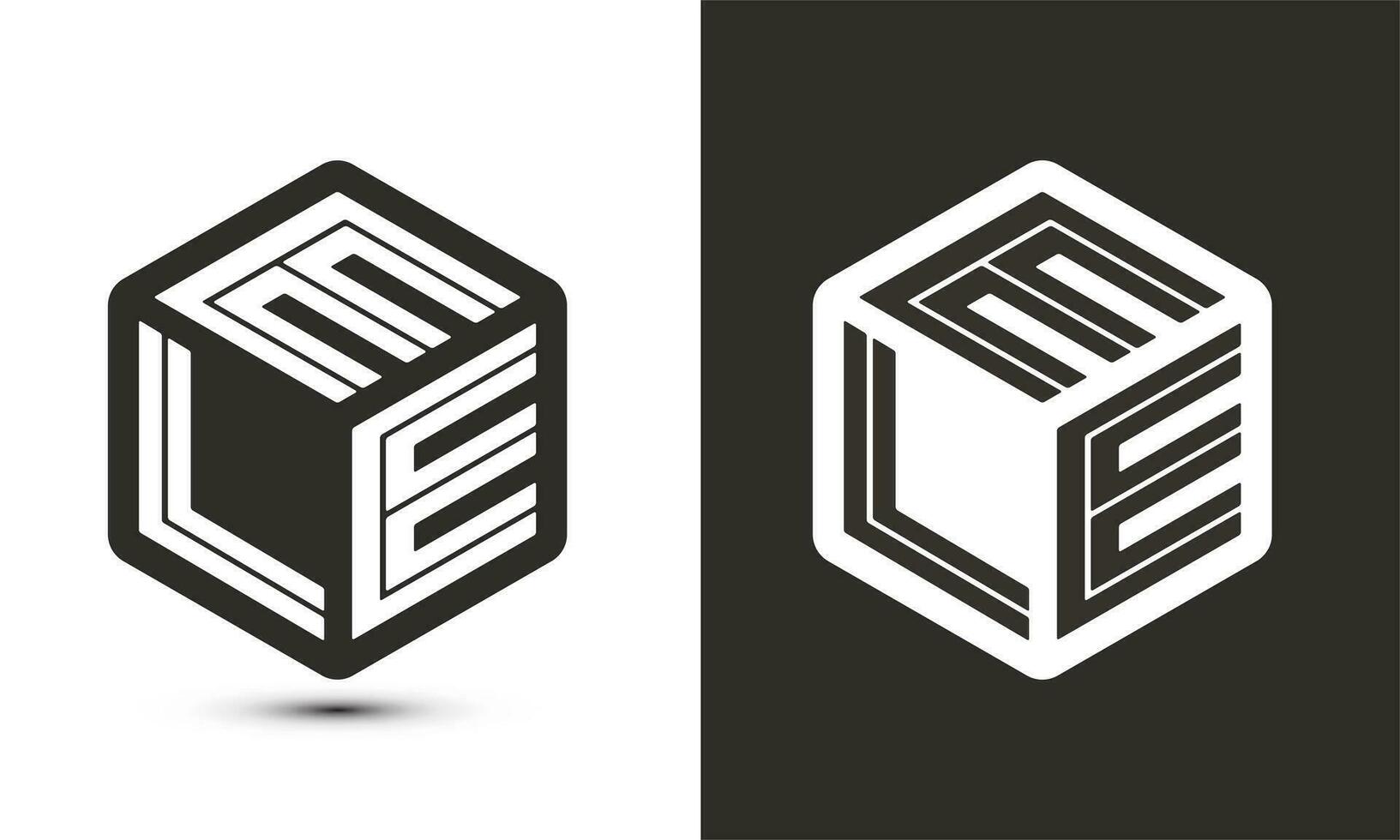 ele Brief Logo Design mit Illustrator Würfel Logo, Vektor Logo modern Alphabet Schriftart Überlappung Stil.