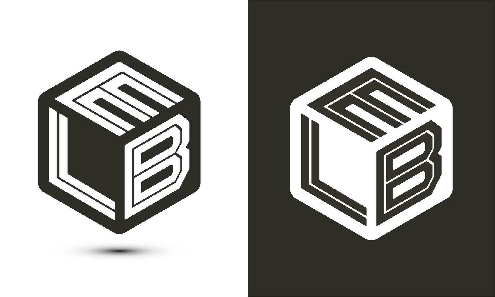 alb brev logotyp design med illustratör kub logotyp, vektor logotyp modern alfabet font överlappning stil.