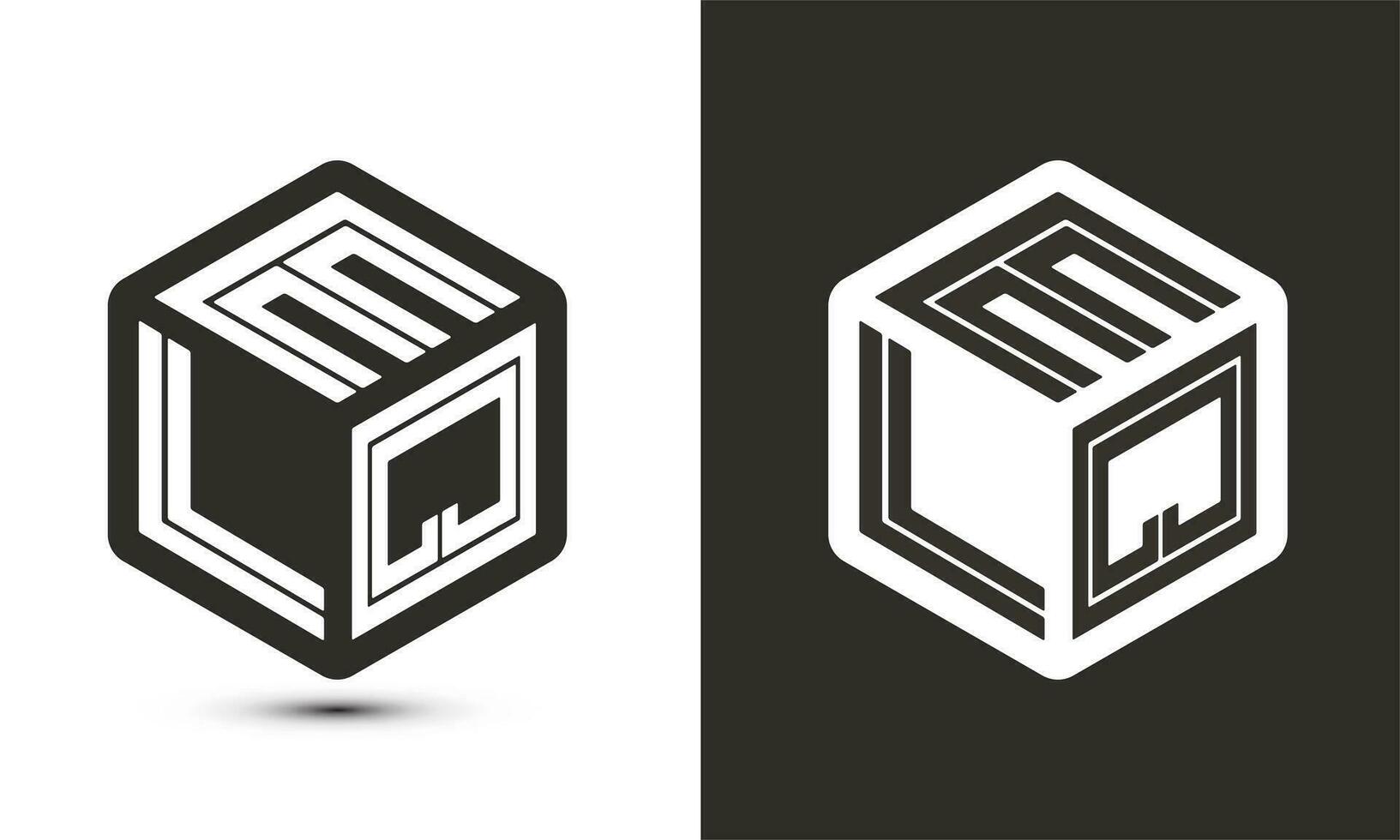 elq Brief Logo Design mit Illustrator Würfel Logo, Vektor Logo modern Alphabet Schriftart Überlappung Stil.