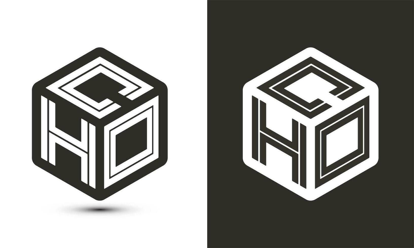 cho Brief Logo Design mit Illustrator Würfel Logo, Vektor Logo modern Alphabet Schriftart Überlappung Stil.