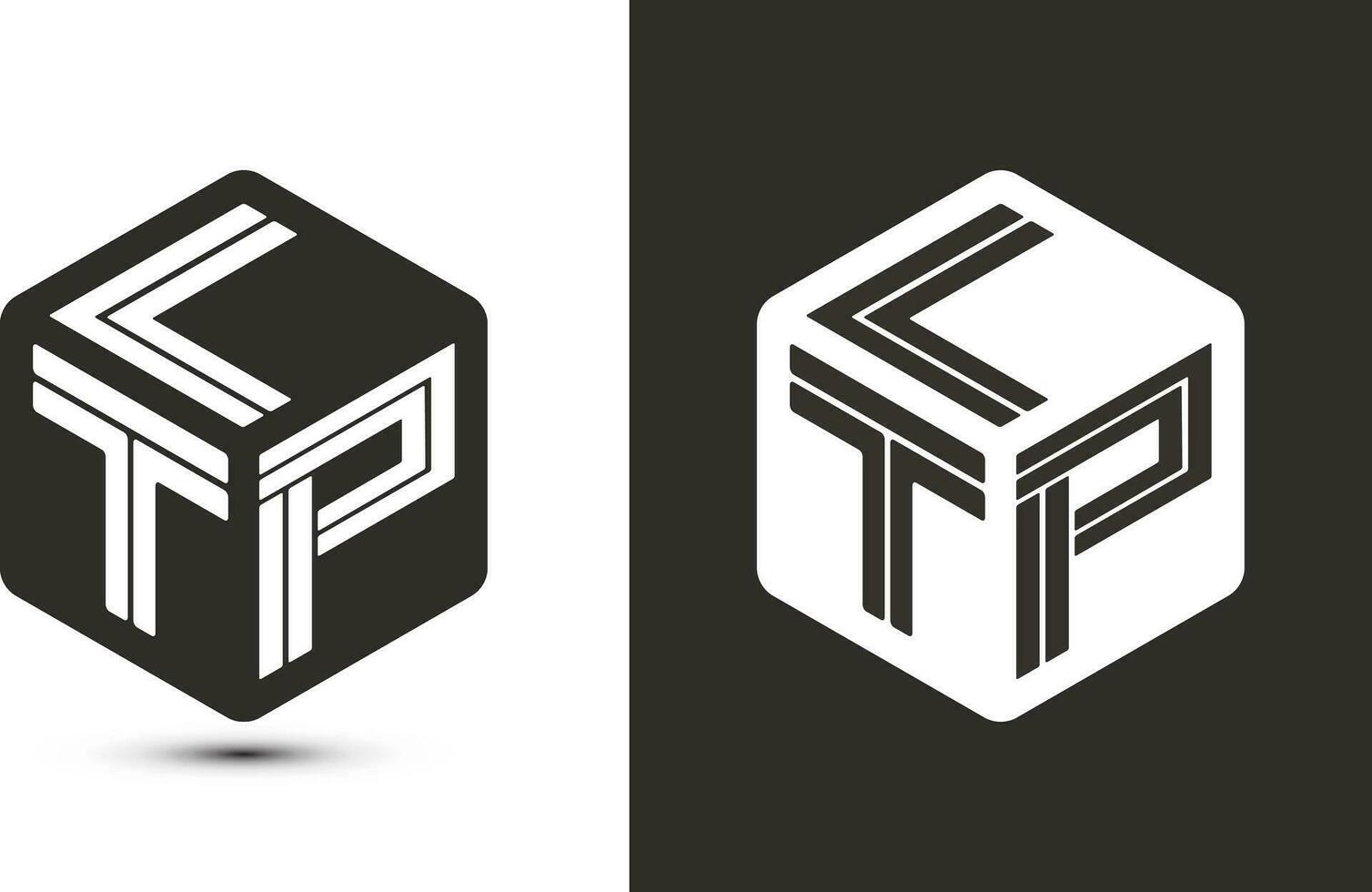 ltp brev logotyp design med illustratör kub logotyp, vektor logotyp modern alfabet font överlappning stil.