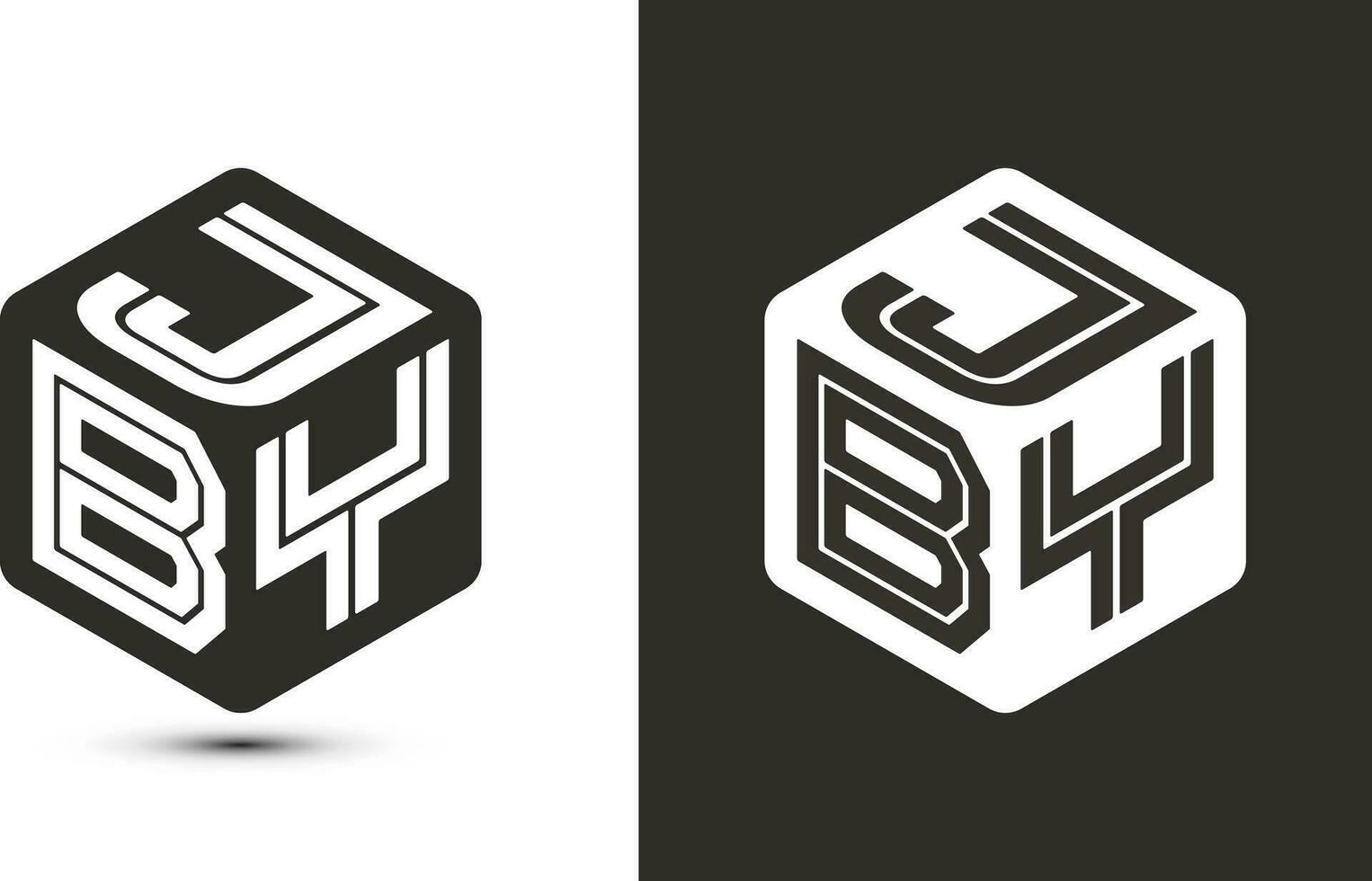 jby Brief Logo Design mit Illustrator Würfel Logo, Vektor Logo modern Alphabet Schriftart Überlappung Stil.