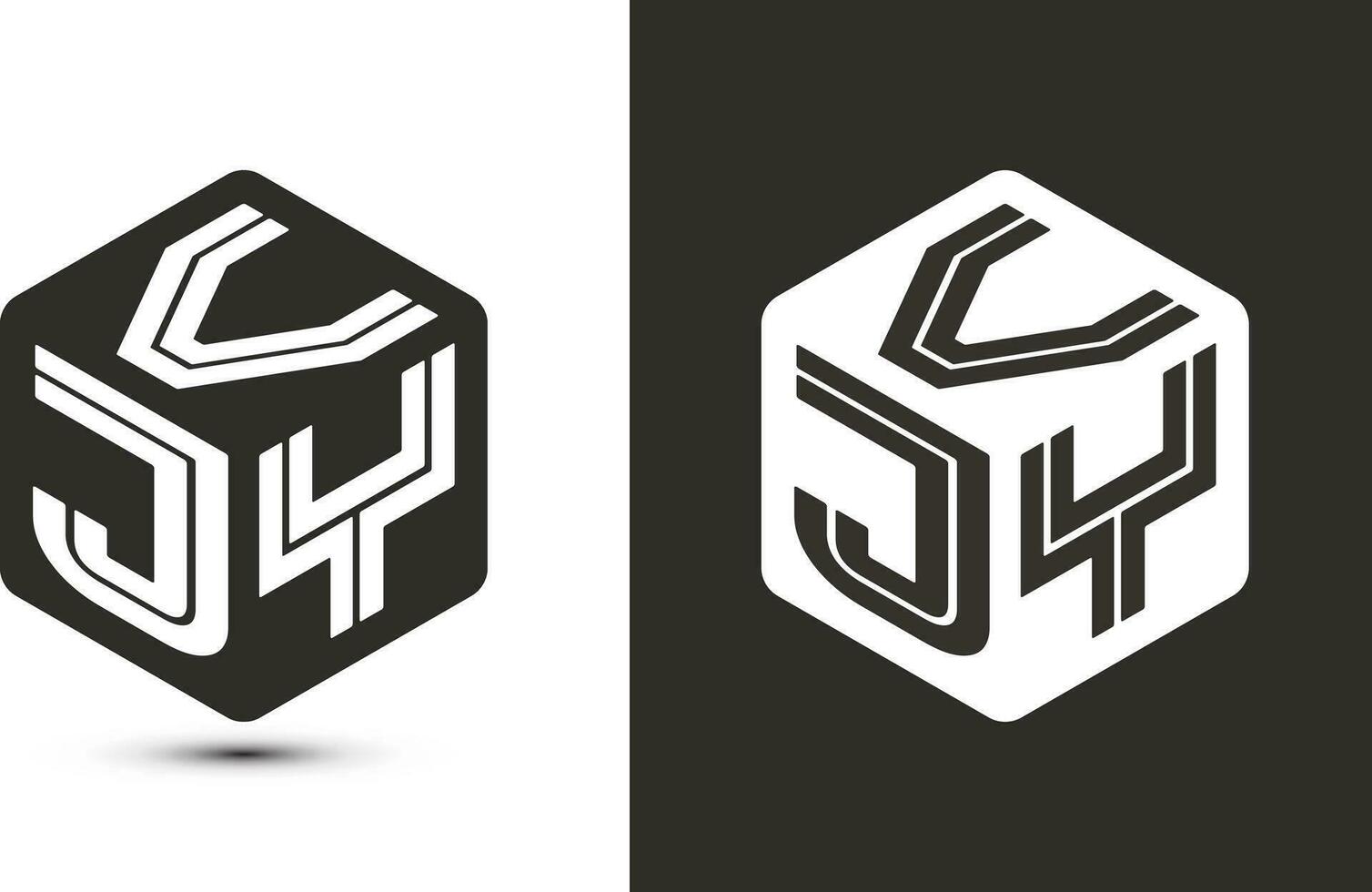 vjy brev logotyp design med illustratör kub logotyp, vektor logotyp modern alfabet font överlappning stil.