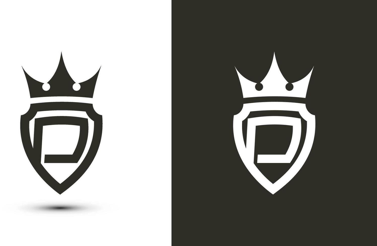 brev d initialer signatur logotyp. elegant logotyp ikon vektor design. lyx skydda krona tecken.