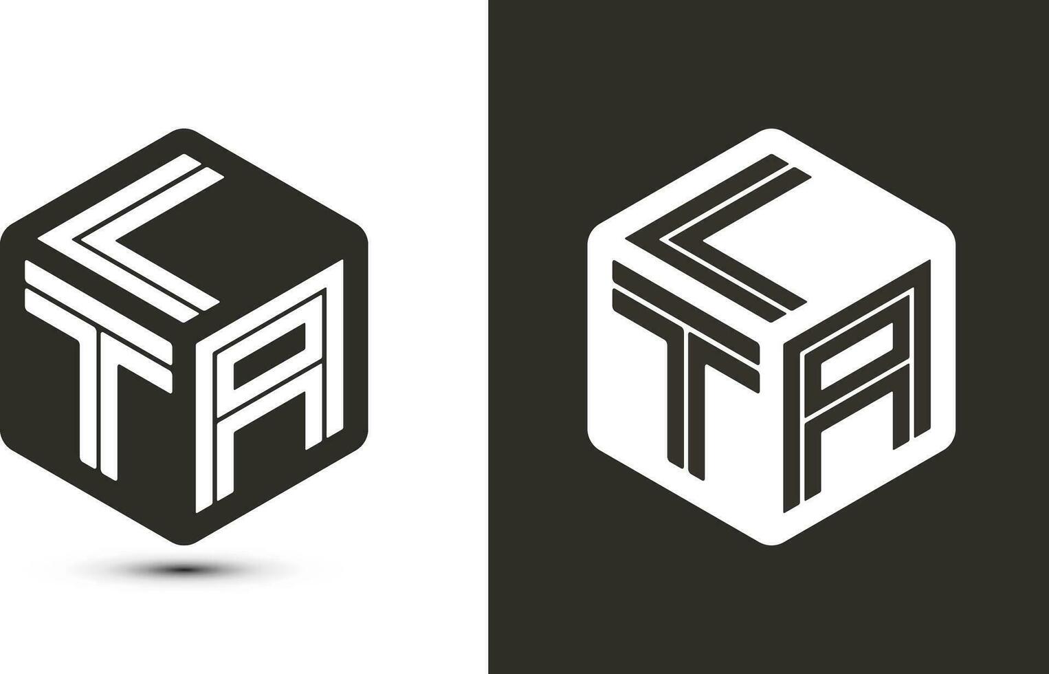 lta Brief Logo Design mit Illustrator Würfel Logo, Vektor Logo modern Alphabet Schriftart Überlappung Stil.