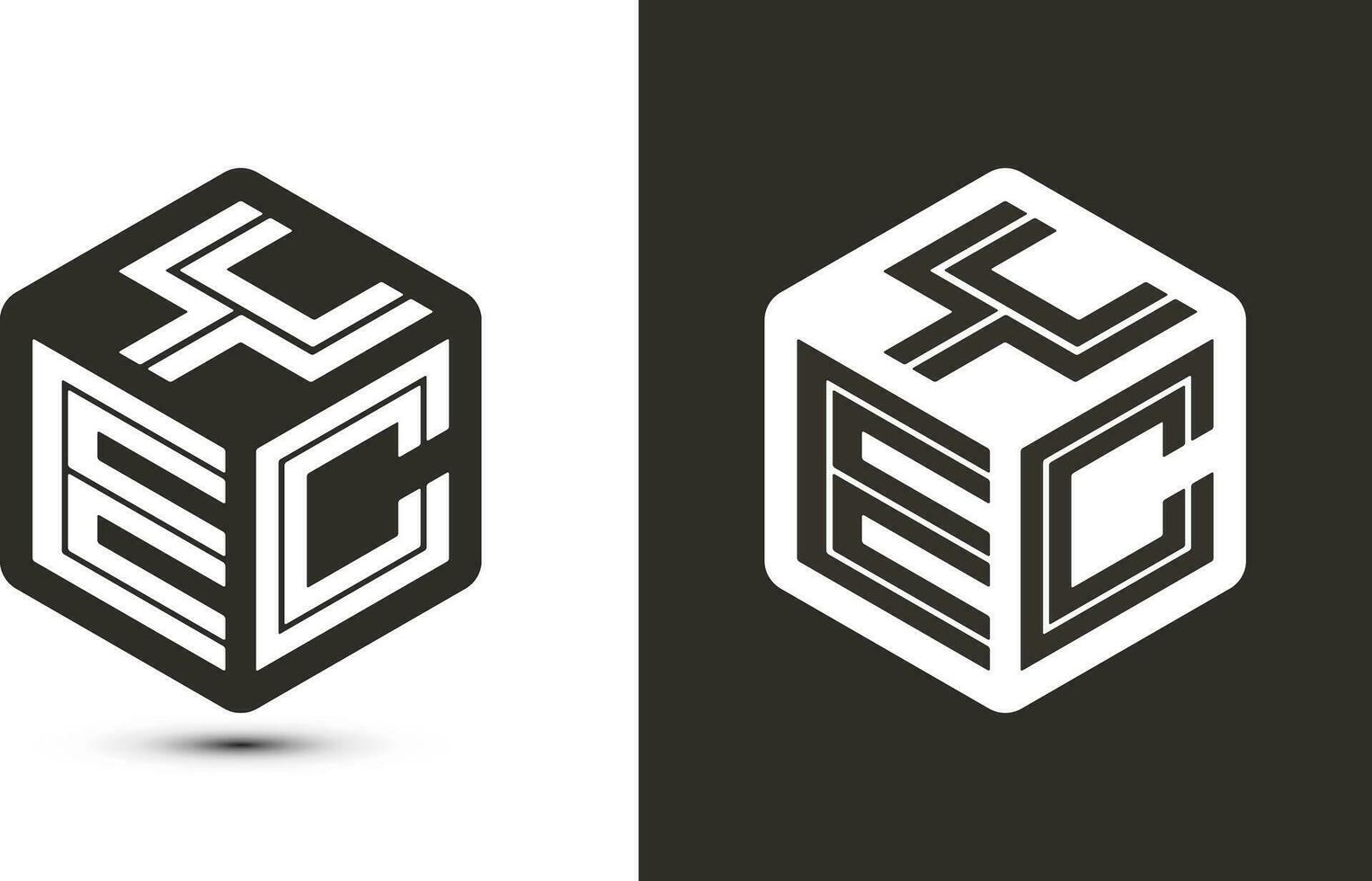 yec brev logotyp design med illustratör kub logotyp, vektor logotyp modern alfabet font överlappning stil.