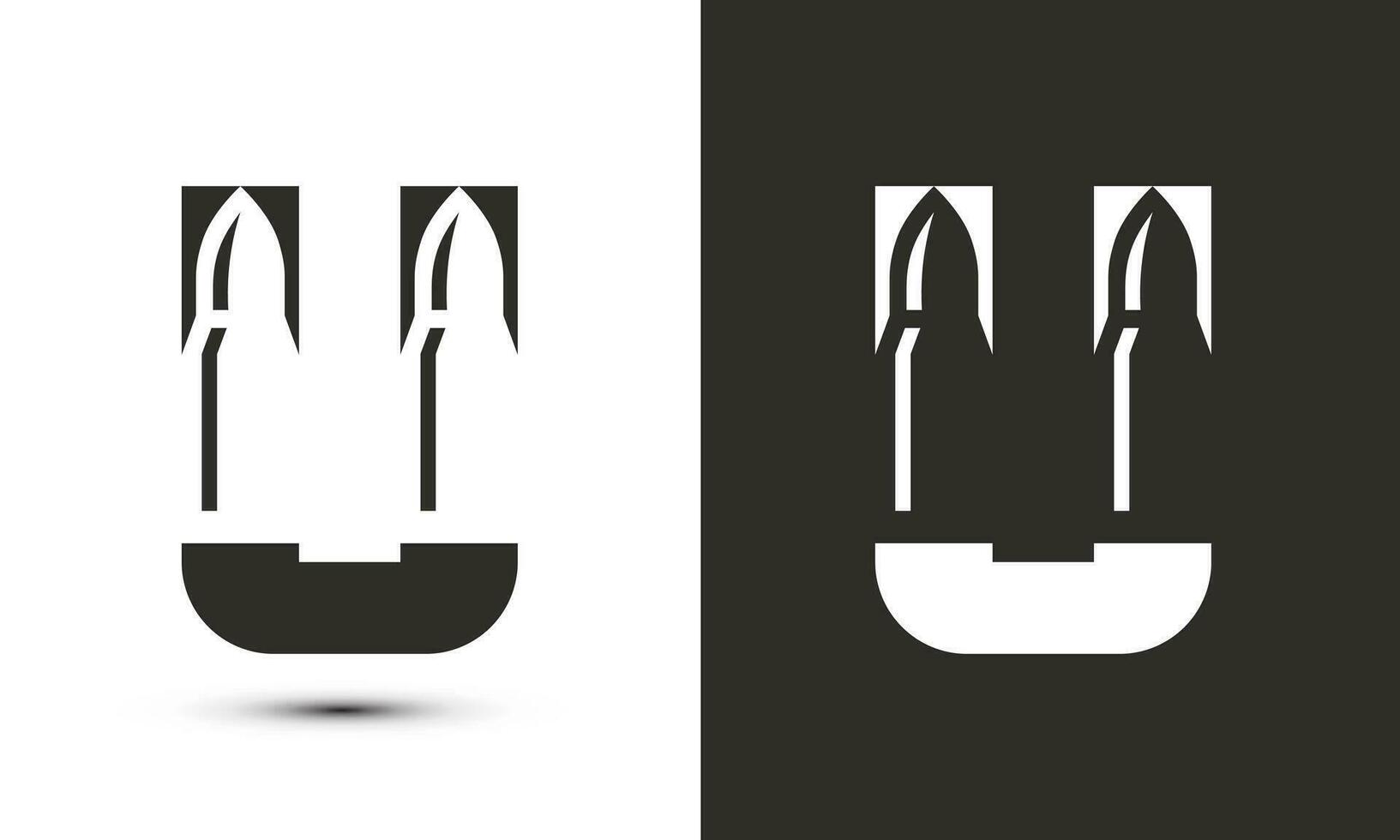 modern illustration logotyp design första u kombinera med kula skott. vektor
