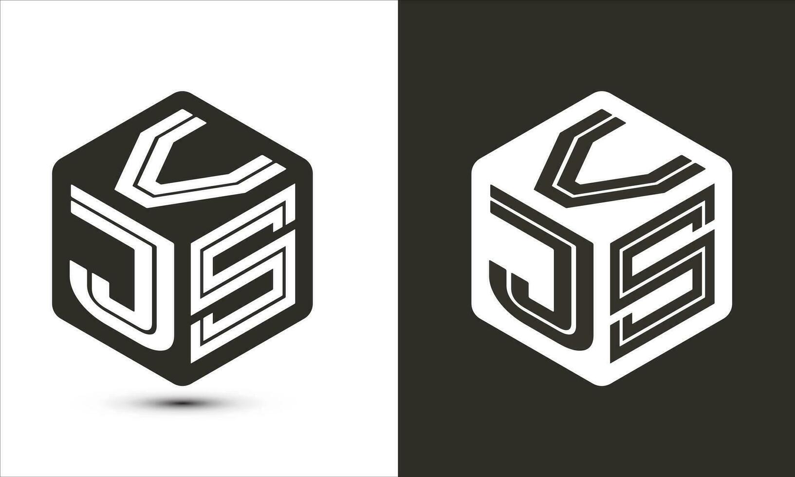 vjs Brief Logo Design mit Illustrator Würfel Logo, Vektor Logo modern Alphabet Schriftart Überlappung Stil.