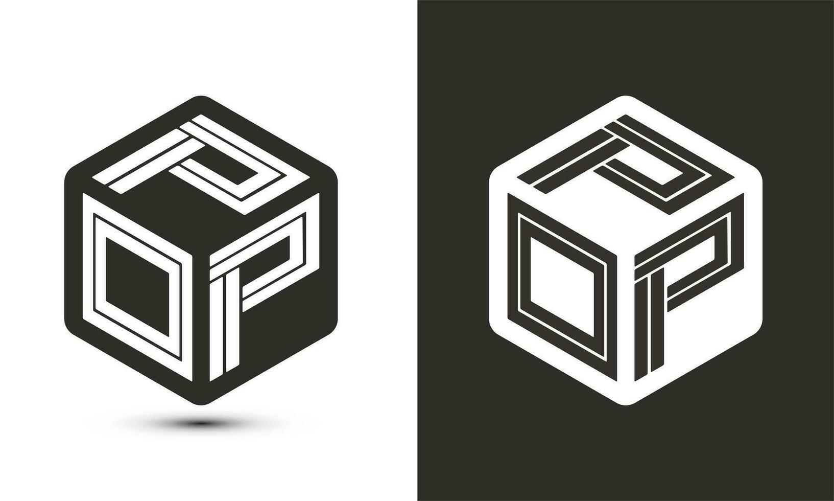 pop- brev logotyp design med illustratör kub logotyp, vektor logotyp modern alfabet font överlappning stil.