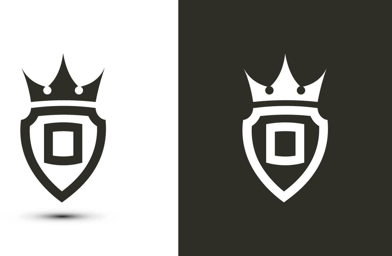 brev o initialer signatur logotyp. elegant logotyp ikon vektor design. lyx skydda krona tecken.