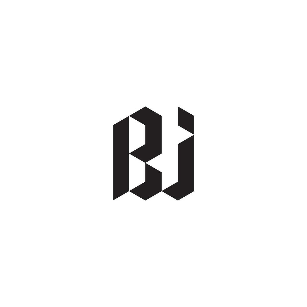 bj geometrisk och trogen begrepp hög kvalitet logotyp design vektor