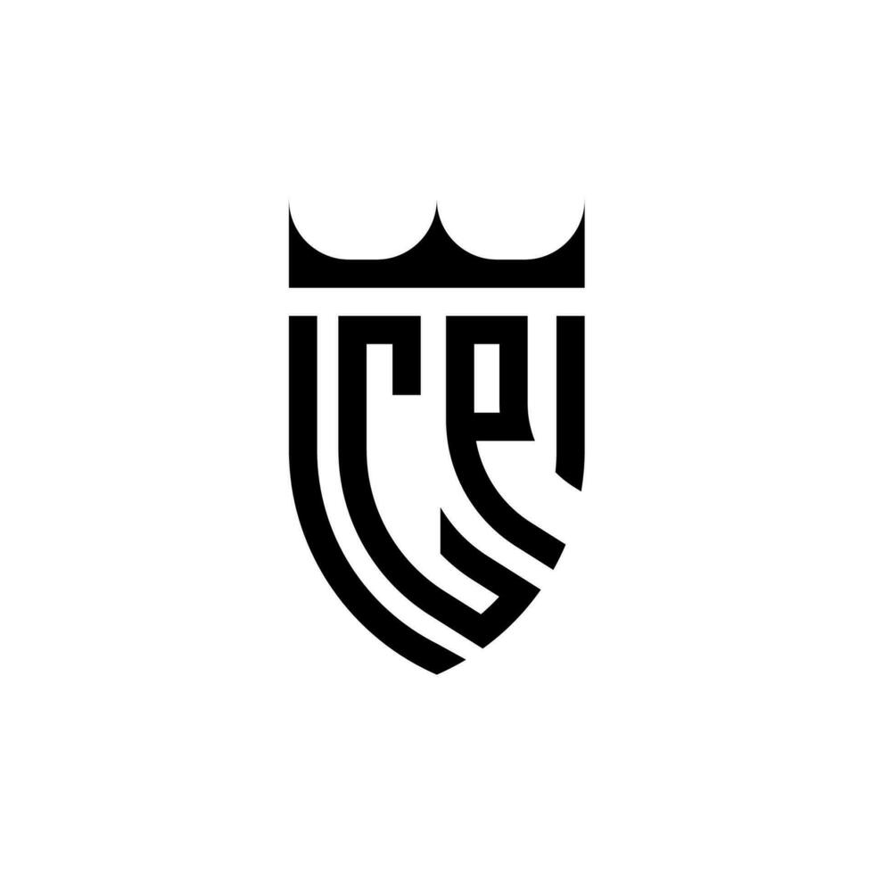 cp krona skydda första lyx och kunglig logotyp begrepp vektor
