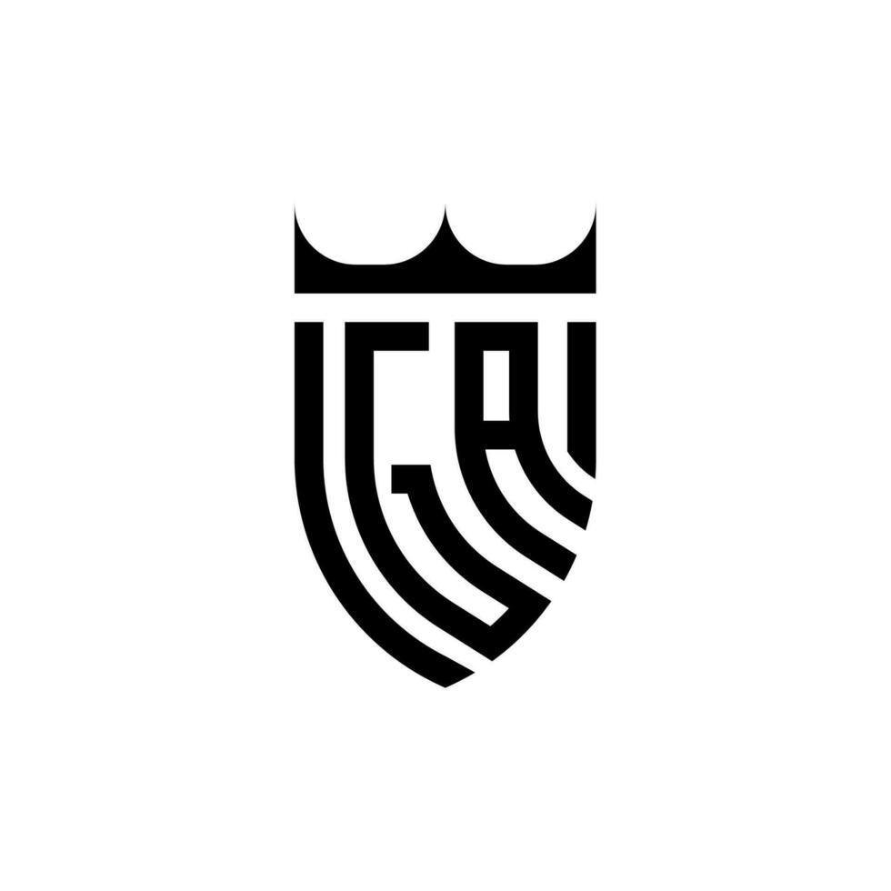 ga Krone Schild Initiale Luxus und königlich Logo Konzept vektor