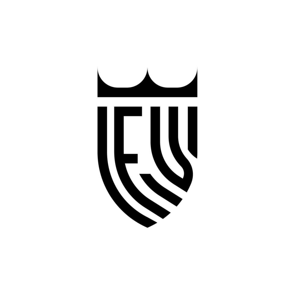 fv krona skydda första lyx och kunglig logotyp begrepp vektor