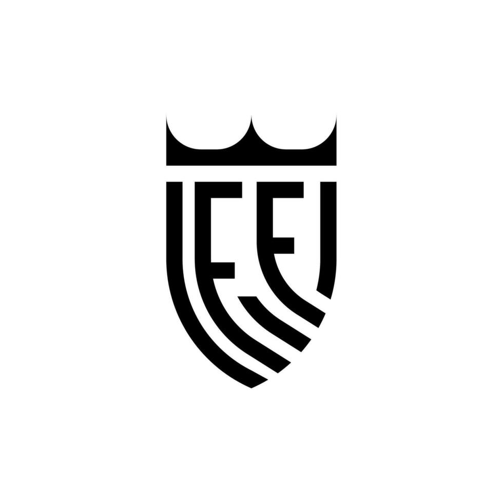 ff krona skydda första lyx och kunglig logotyp begrepp vektor