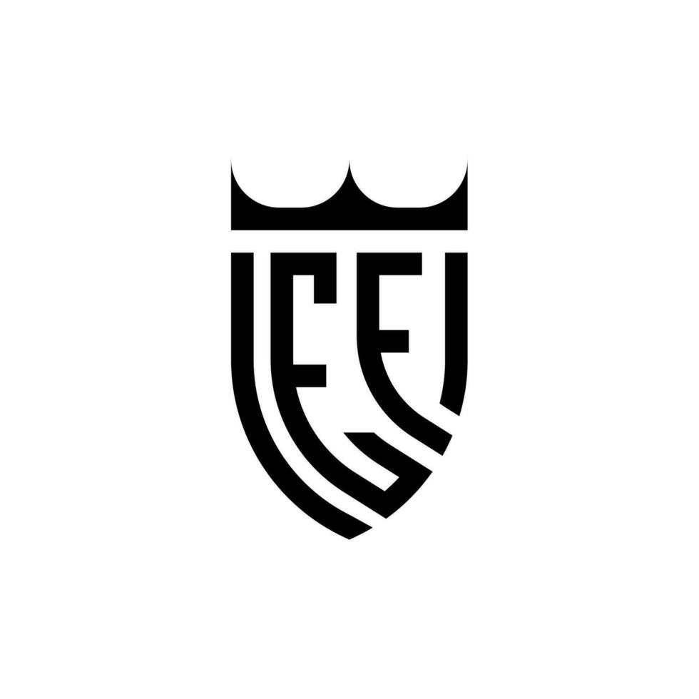 ef krona skydda första lyx och kunglig logotyp begrepp vektor