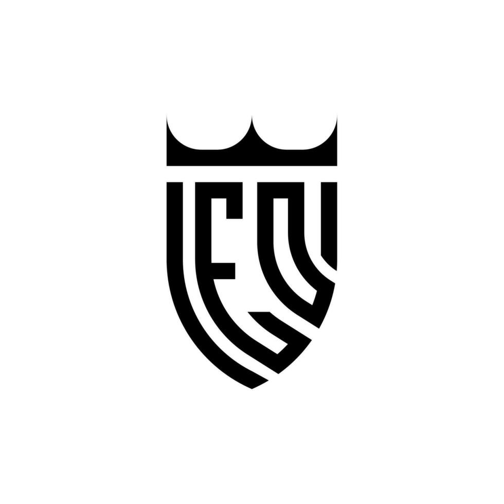 eo krona skydda första lyx och kunglig logotyp begrepp vektor