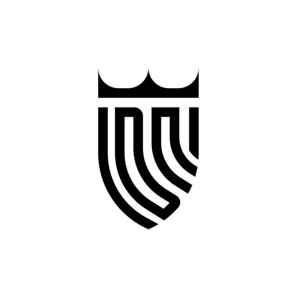 dn krona skydda första lyx och kunglig logotyp begrepp vektor