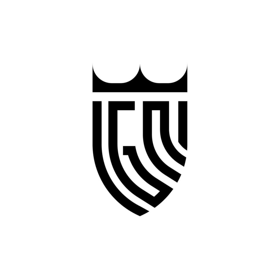 gn krona skydda första lyx och kunglig logotyp begrepp vektor
