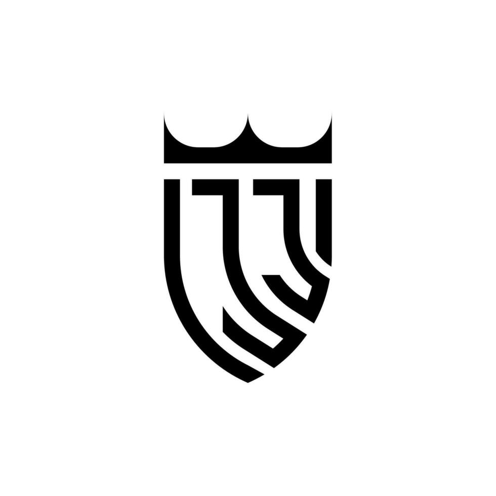 jj krona skydda första lyx och kunglig logotyp begrepp vektor