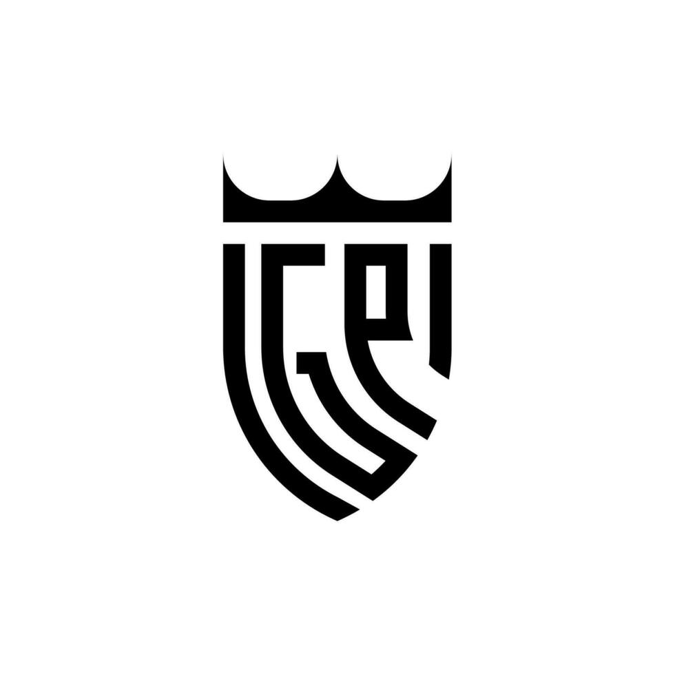 gp krona skydda första lyx och kunglig logotyp begrepp vektor