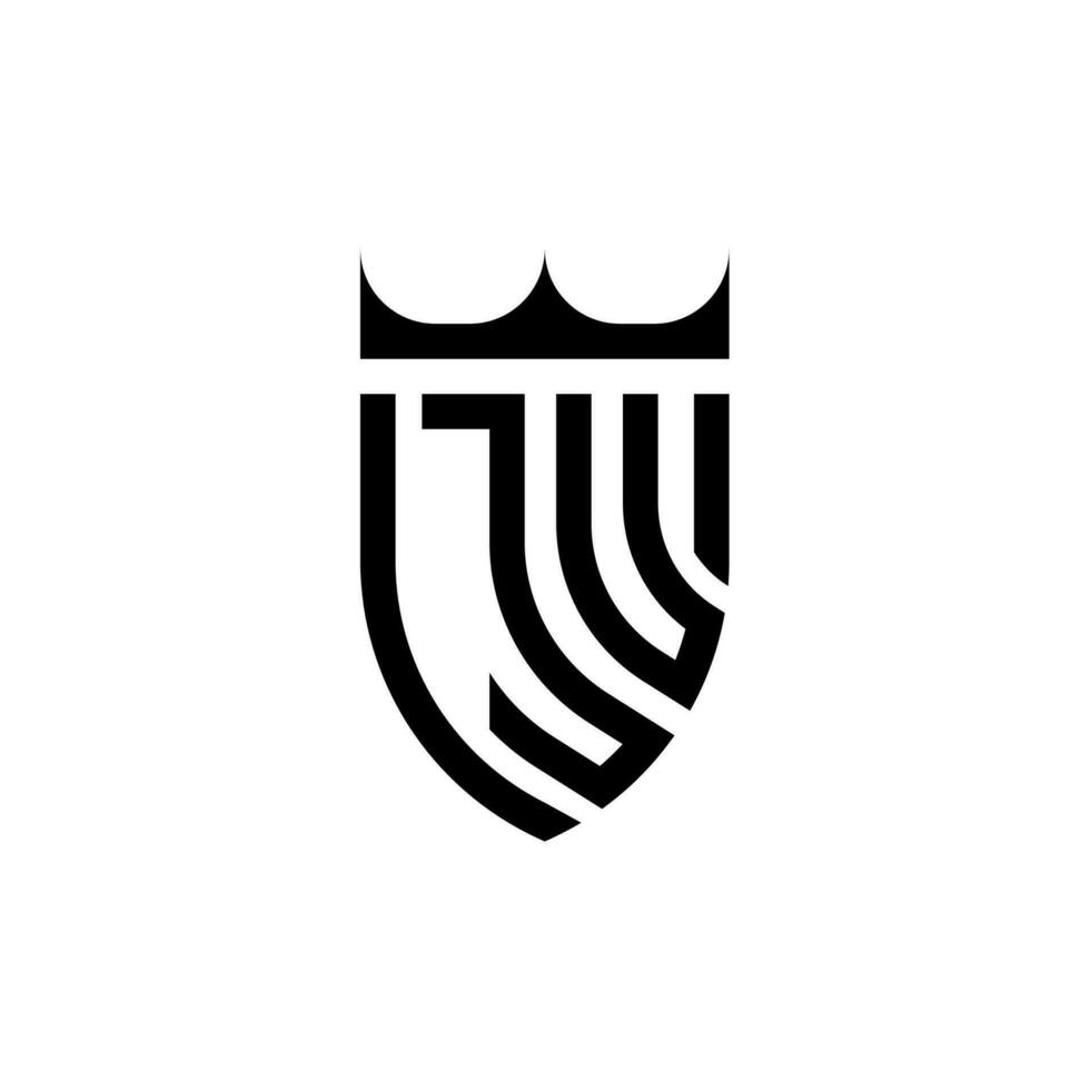 ju krona skydda första lyx och kunglig logotyp begrepp vektor