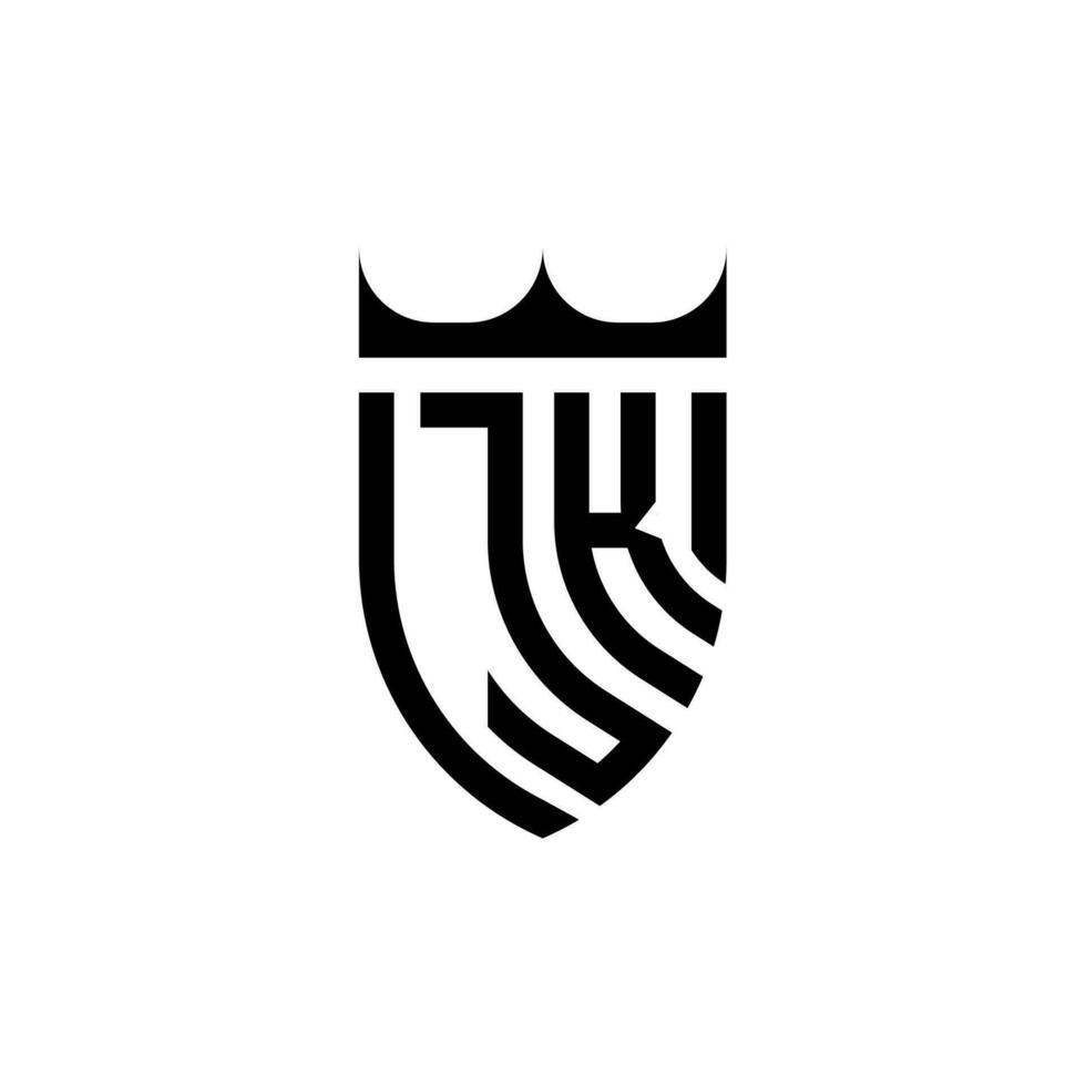 jk krona skydda första lyx och kunglig logotyp begrepp vektor