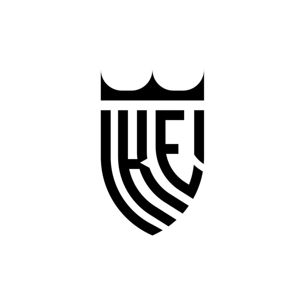 ke krona skydda första lyx och kunglig logotyp begrepp vektor