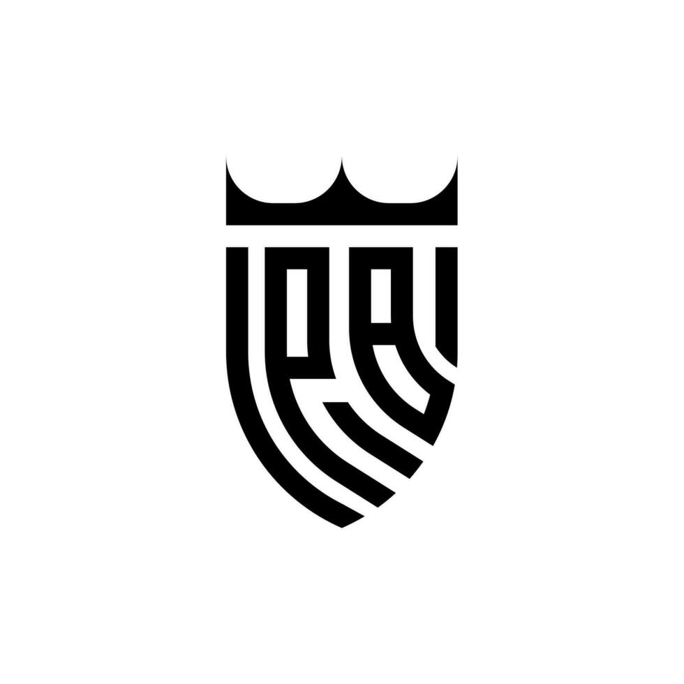 pb krona skydda första lyx och kunglig logotyp begrepp vektor